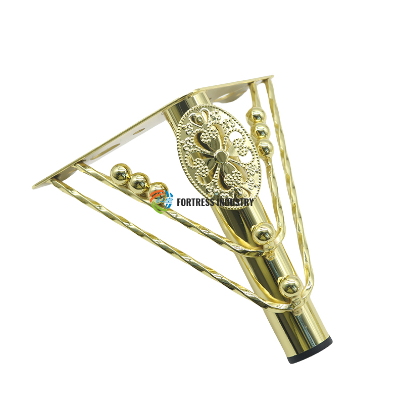 Popular Hollow Design Series Golden Metal Steel Cast Iron Carved Office Furniture Sofa Legs for Chair & Bed for Living Room Use