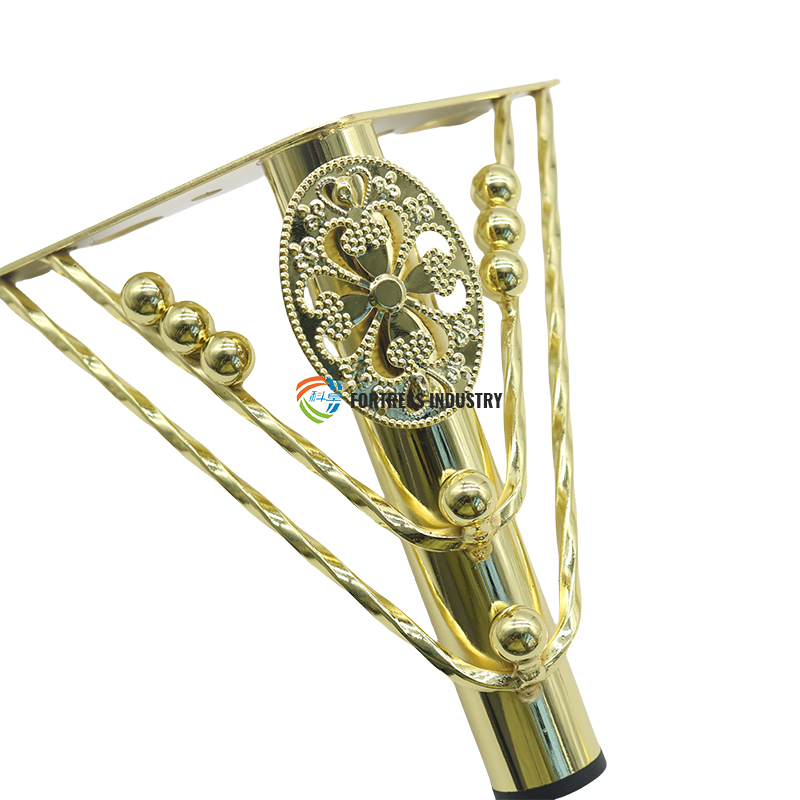 Popular Hollow Design Series Golden Metal Steel Cast Iron Carved Office Furniture Sofa Legs for Chair & Bed for Living Room Use
